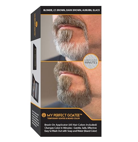 Temporary Beard Color for Men - Natural Gray Coverage - Hypoallergenic, No PPD, Ammonia-Free - 6 Shades - Brush-On - Lasts 24-48 Hours - Goatee Beauty & Personal Care My Perfect Goatee