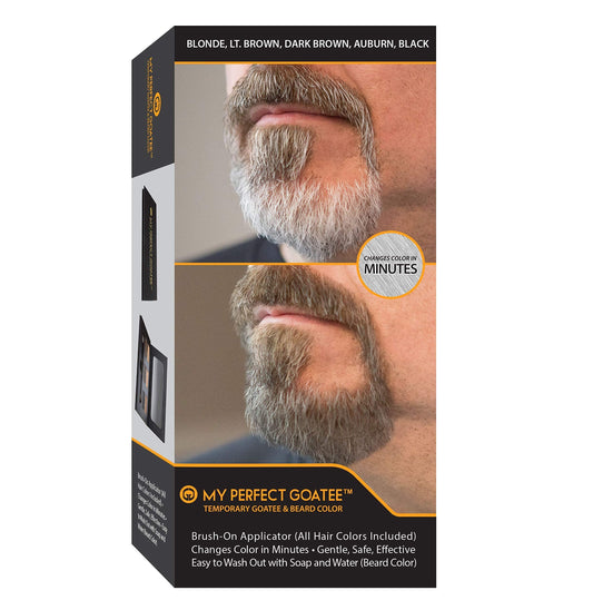 Temporary Beard Color for Men - Natural Gray Coverage - Hypoallergenic, No PPD, Ammonia-Free - 6 Shades - Brush-On - Lasts 24-48 Hours - Goatee Beauty & Personal Care My Perfect Goatee