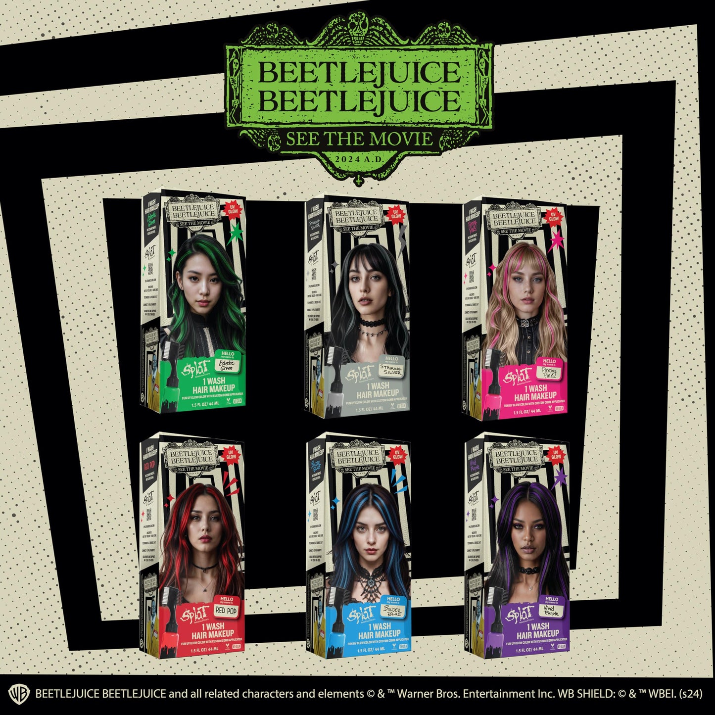 Beetlejuice Beetlejuice Splat 1-Wash Temporary Hair Dye, Piercing Pink Beauty & Personal Care Splat