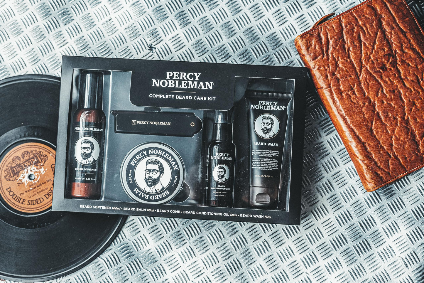 Percy Nobleman Complete Beard Care Kit - Beard Grooming Gift Set with Beard Softener, Scented Beard Oil, Beard Balm, Beard Wash and Folding Acetate Beauty and Personal Care Percy Nobleman