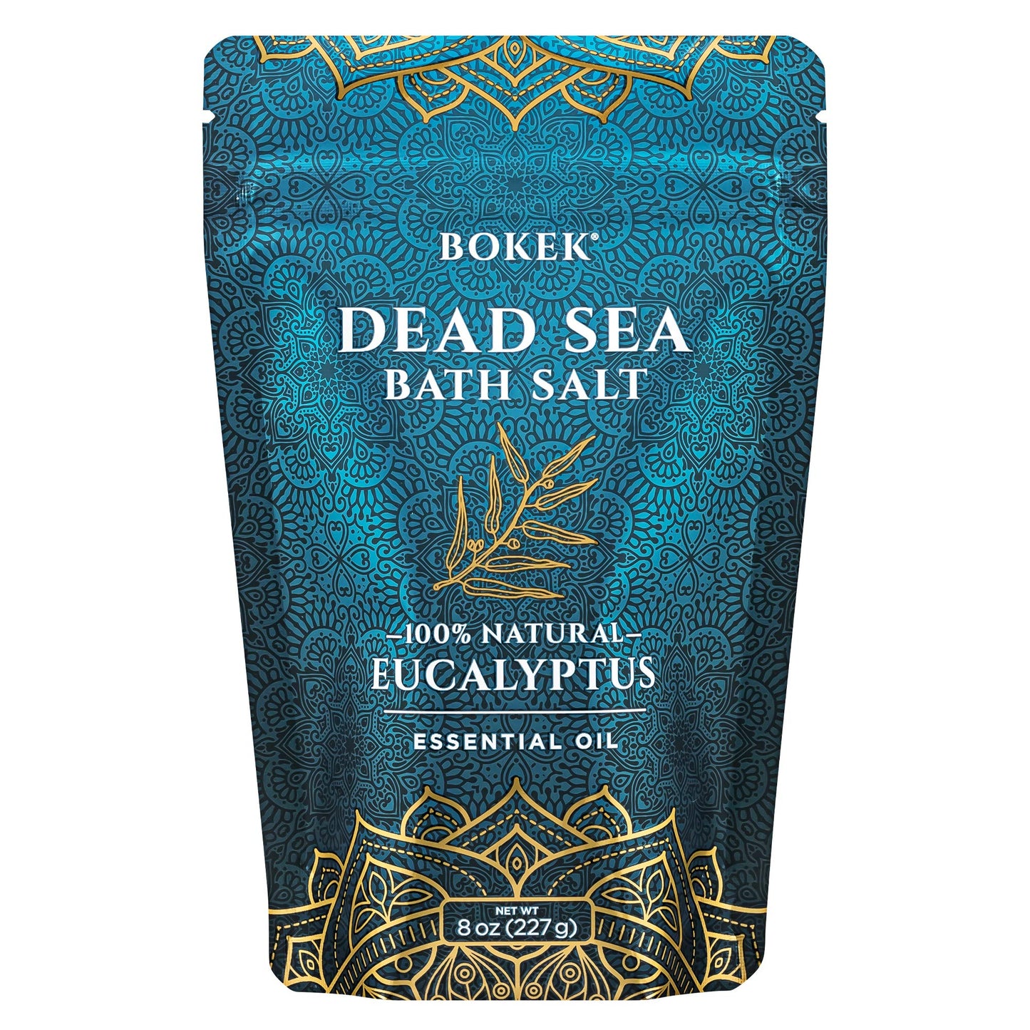 Bokek Organic Eucalyptus Bath Salt, Dead Sea Salt Scented with Certified Organic Essential Oil, 8 Ounce Resealable Pouch Beauty and Personal Care Bokek