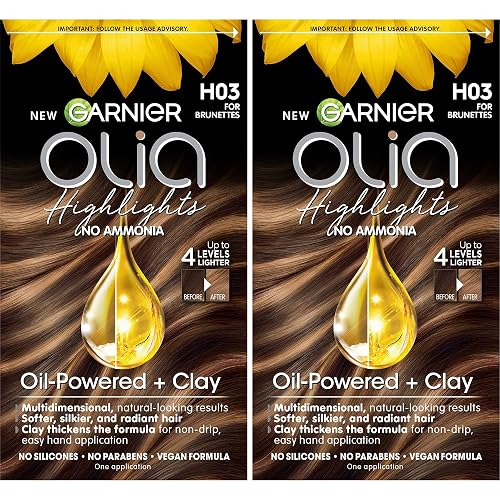 Garnier Hair Color Olia Ammonia-Free Permanent Hair Dye, H03 Highlights for Brunettes, 2 Count (Packaging May Vary) Beauty & Personal Care Garnier