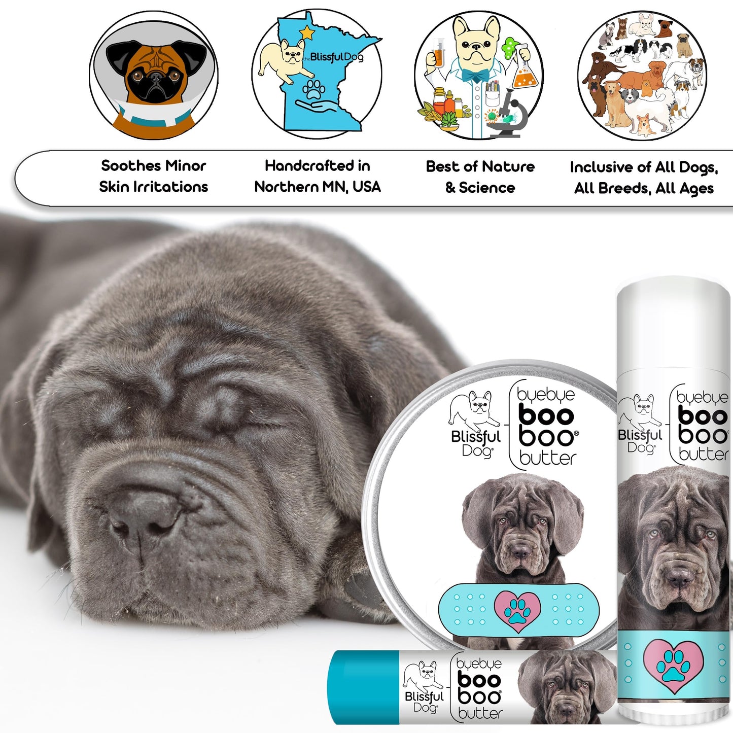 The Blissful Dog .15 oz Tube Neapolitan Mastiff Booboo Butter Beauty and Personal Care The Blissful Dog