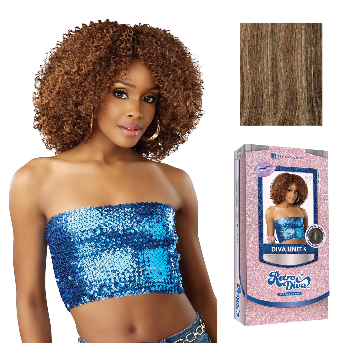 Sensationnel Glamora Lace Crown Wig-Retro Diva Unit 4, CARAMELTHROWBACK