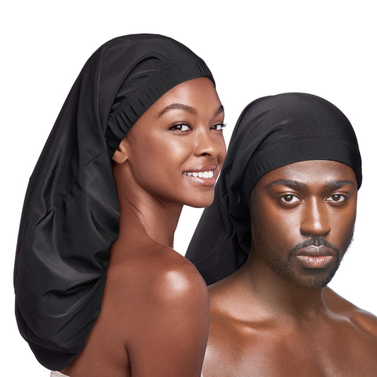 Red by Kiss Unisex Silky Spandex Loc Cap, Dreadlocks & Braids Cap, Shower Cap, Sleep Cap, Black (Super Jumbo) Beauty and Personal Care Red by Kiss
