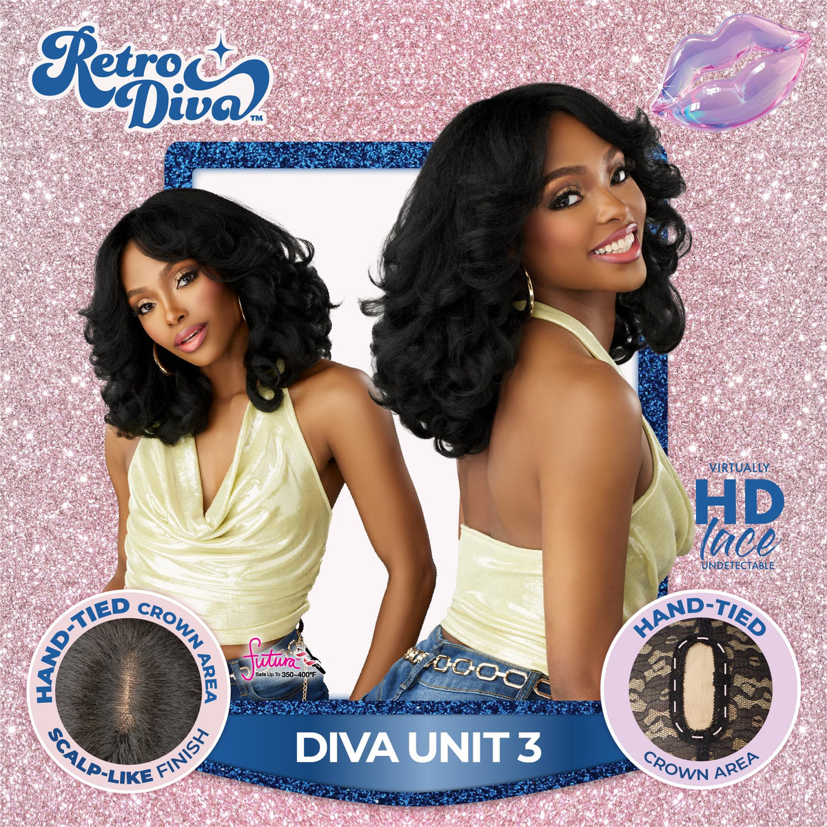 Sensationnel Glamora Lace Crown Wig-Retro Diva Unit 3, SPICESTRIPE
