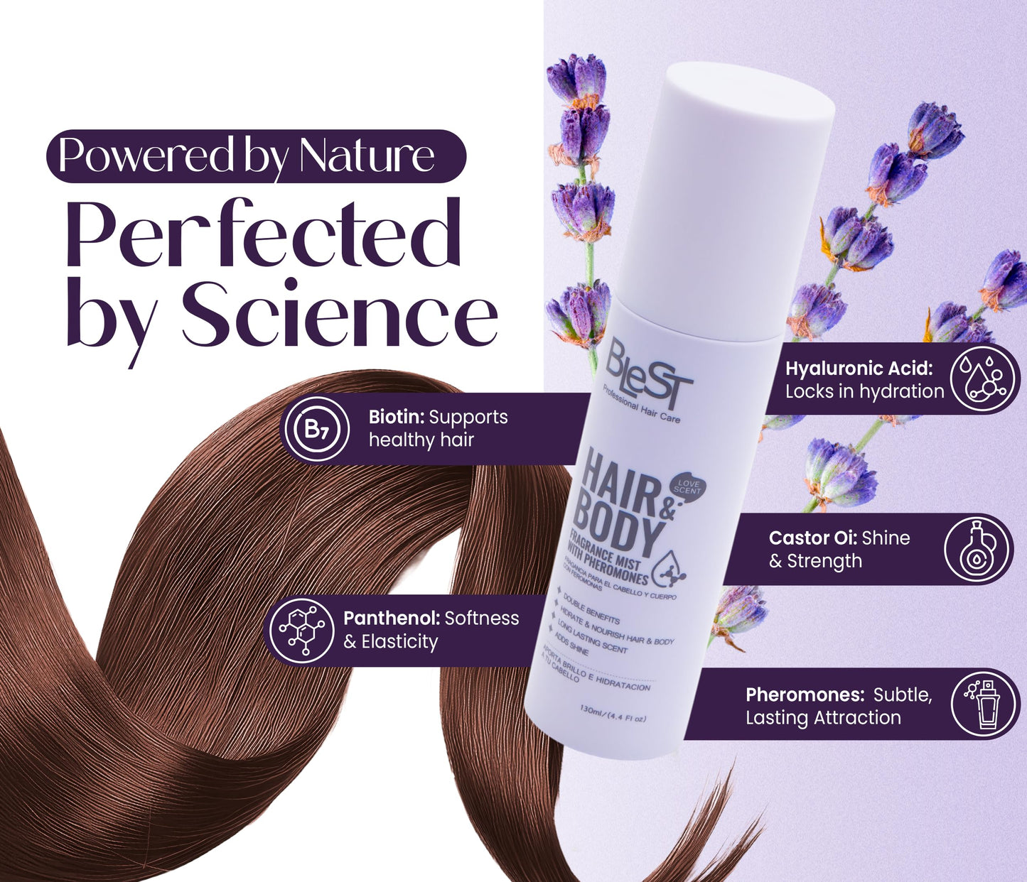 BLEST PROFESSIONAL Hair & Body Mist with Pheromone-Inspired Scent - Dual-Use Hydrating Spray for Skin and Hair - Lightweight, Silicone-Free Fragrance Beauty & Personal Care BLEST PROFESSIONAL HAIR CARE