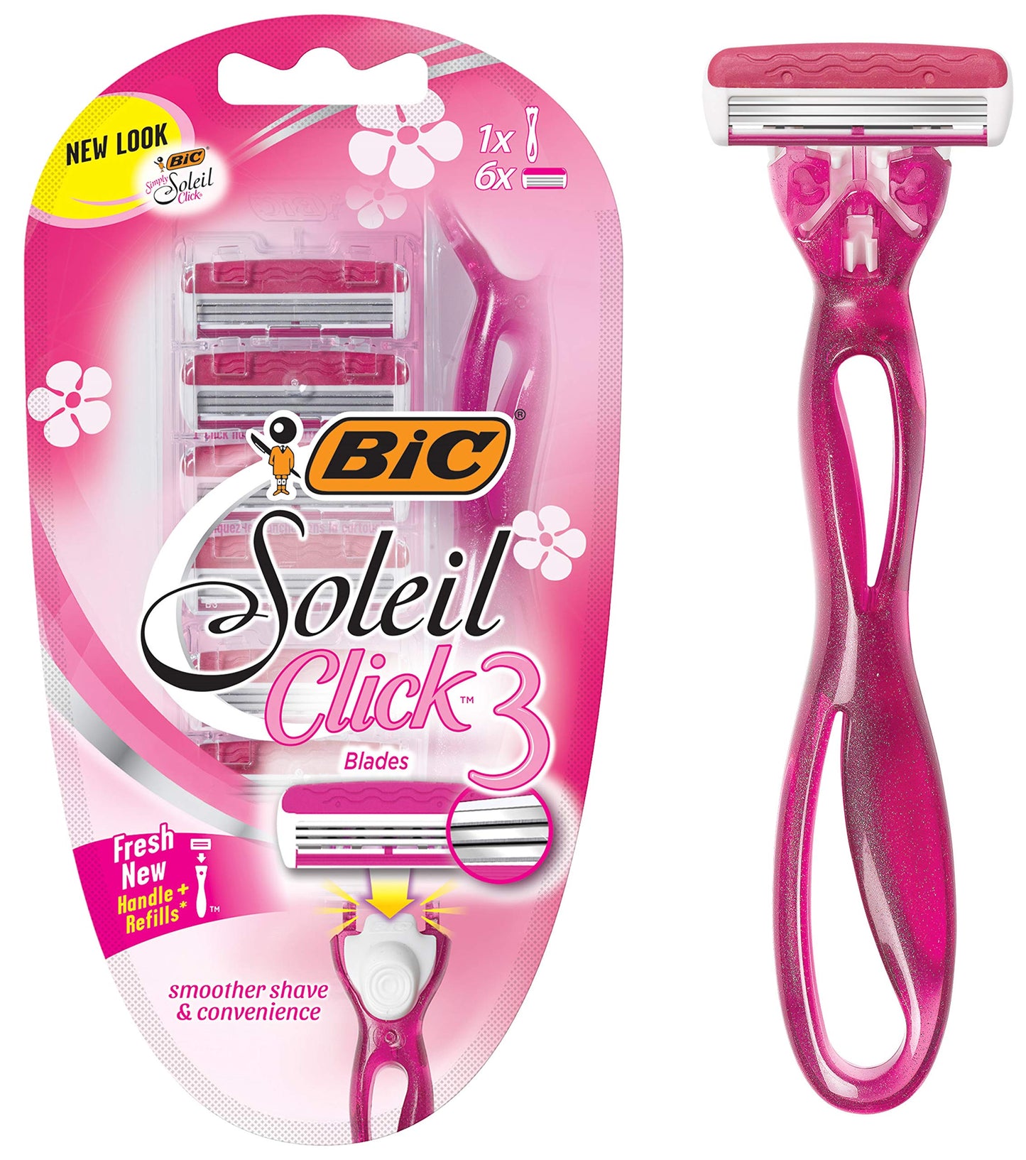 Bic Bic Simply Soleil Click Women Triple Bladed Disposable Razors, 1 Handle 6 Cartridges 1 Ea Beauty and Personal Care BIC