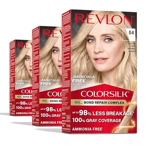 Revlon ColorSilk with Bond Repair Complex, Blonde Permanent Hair Color, 100% Gray Coverage, Ammonia Free Hair Dye, Vegan Keratin, 04 Ultra Light Beauty & Personal Care REVLON