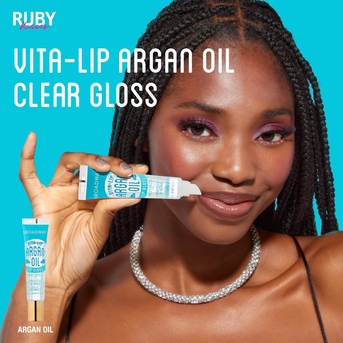Ruby Kisses Broadway Vita-Lip Clear Lip Gloss (Argan Oil 6 Pack), Ultra-Hydrating & Soothing Formula with Multi-Vitamin Oils, High-Shine Non-Sticky Beauty & Personal Care Ruby Kisses