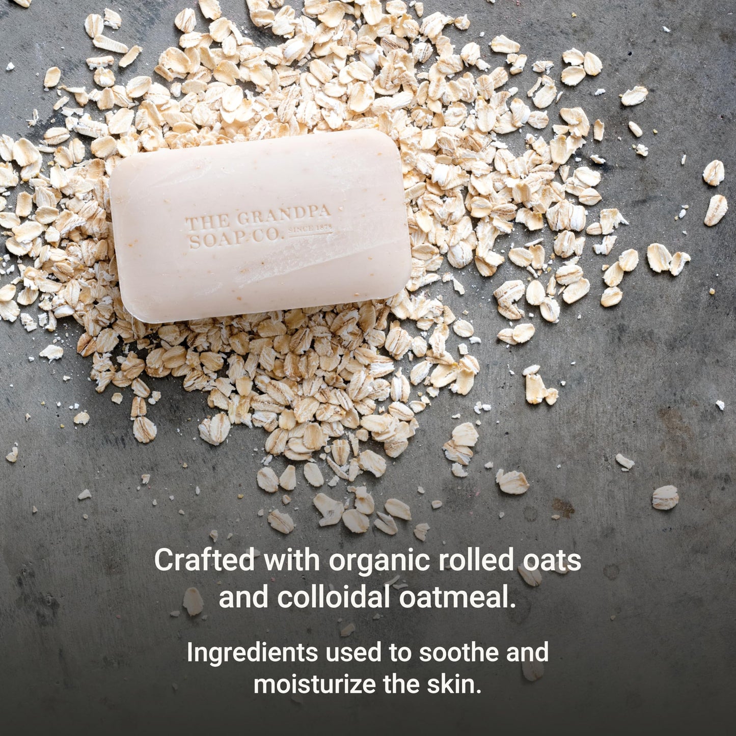 The Grandpa Soap Company Oatmeal Bar Soap - With Organic Oats + Chamomile Extract, Gently Exfoliates and Softens the Skin, Vegan, 4.25 Oz, 3 Pack Beauty & Personal Care The Grandpa Soap Company