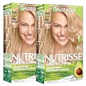 Garnier Nutrisse Ultra Crème Hair Color, Permanent Hair Dye with 100% Gray Coverage, Vegan & Cruelty-Free, 100 Extra-Light Natural Blonde (Chamomile) Beauty & Personal Care Garnier