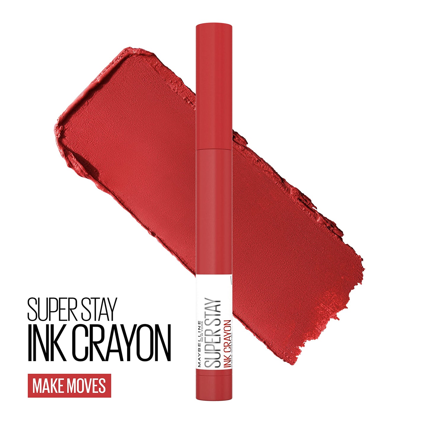 Maybelline Super Stay Ink Crayon Lipstick Makeup, Precision Tip Matte Lip Crayon with Built-in Sharpener, Longwear Up To 8Hrs, Make Moves, Red Nude, 1 Beauty & Personal Care MAYBELLINE