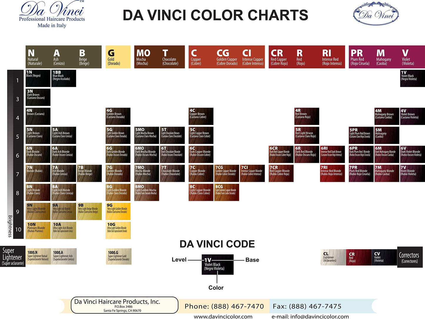 Da Vinci Permanent Hair Colors(3.4oz) (7CG_Golden Copper Blonde) Beauty & Personal Care Da Vinci Haircare