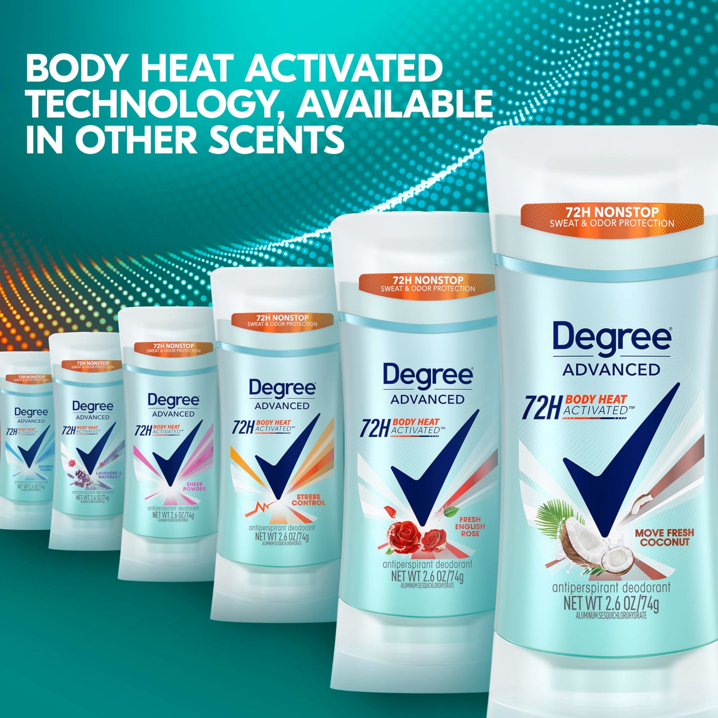 Degree Advanced Antiperspirant Deodorant Move Fresh Coconut 4 Count 72-Hour Sweat & Odor Protection Antiperspirant for Women with MotionSense Beauty and Personal Care Degree