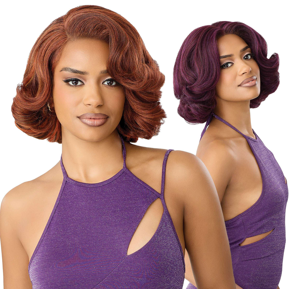 Outre Lace Front Wig - Perfect Hair Line 13X4 - Swoop Series - Swoop 22 (JET BLACK 1)