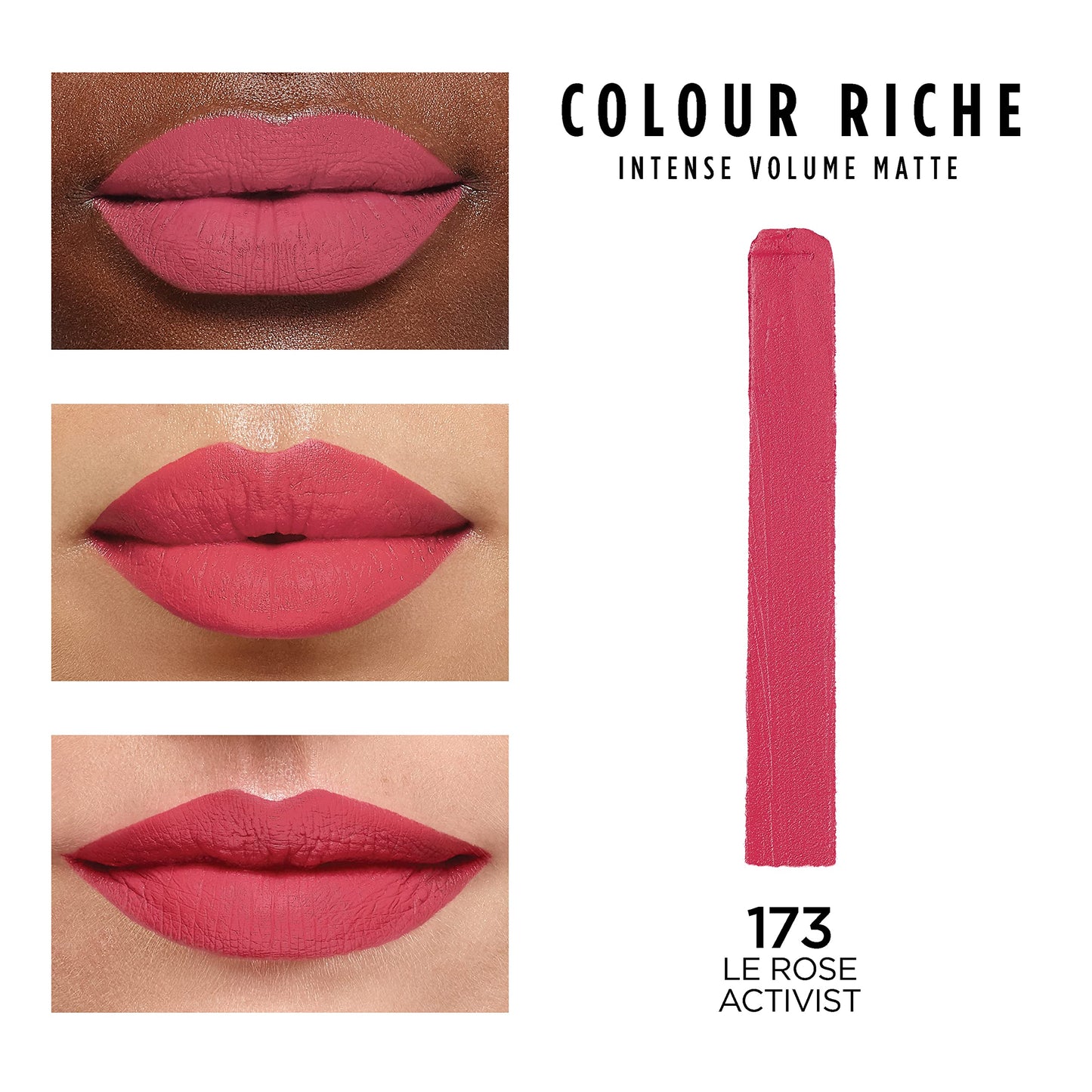 L'Oreal Paris Colour Riche Intense Volume Matte Lipstick, Lip Color Infused with Hyaluronic Acid for up to 16hr All Day Comfort, Le Rose Activist, Beauty & Personal Care L'Oreal Paris
