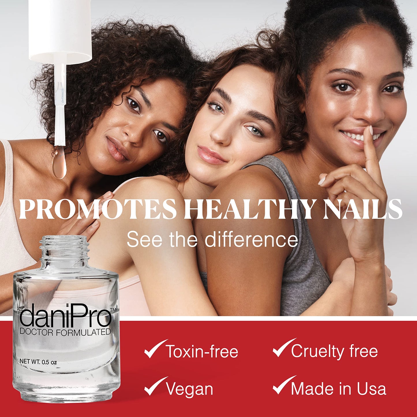 daniPro Doctor-Formulated Clear Base Coat Nail Polish, 0.5 oz - Base Coat Nail Polish with Undecylenic Acid, Vitamins & Biotin - Nail Base Coat Beauty & Personal Care daniPro
