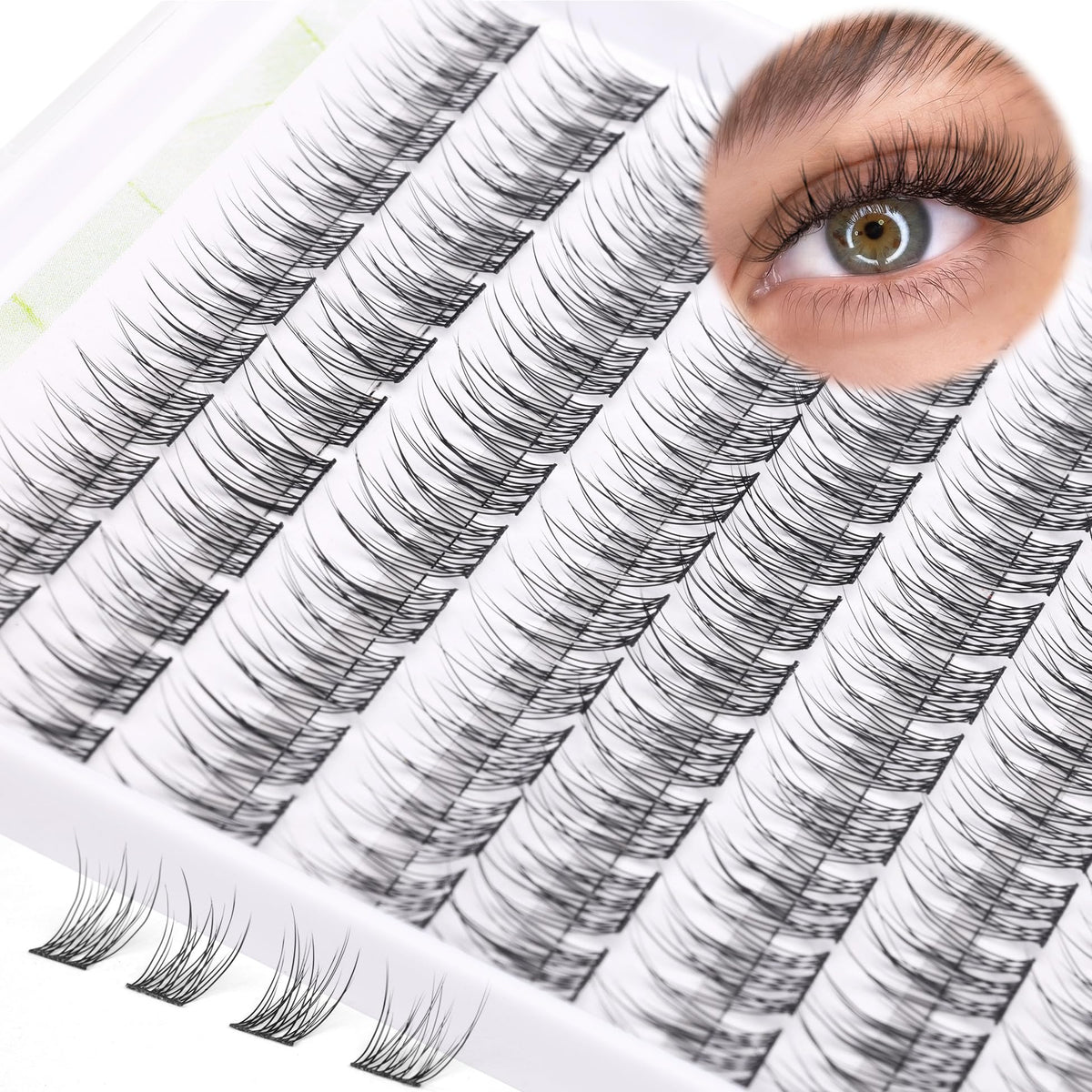 Lash Clusters DIY Lash Extensions Natural Cluster Lashes Eyelash Extensions Wispy Individual Lashes Short 9-11MM Eyelash Clusters Self Application Beauty & Personal Care ALICE