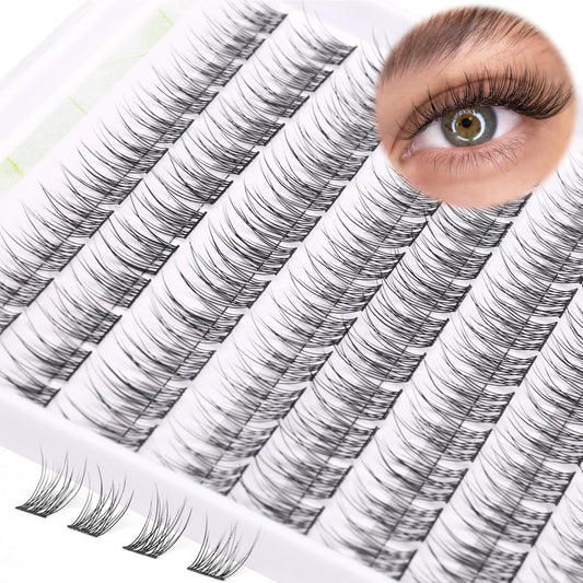 Lash Clusters DIY Lash Extensions Natural Cluster Lashes Eyelash Extensions Wispy Individual Lashes Short 9-11MM Eyelash Clusters Self Application Beauty & Personal Care ALICE