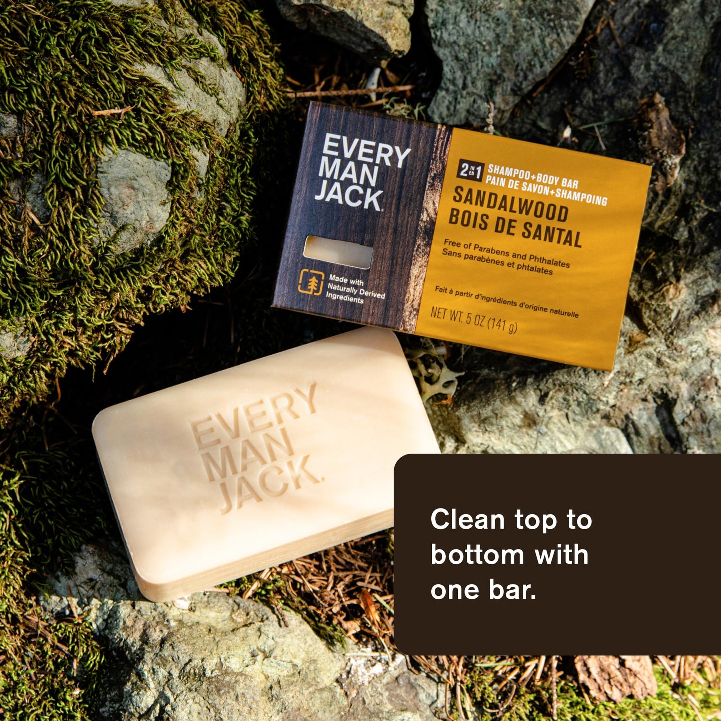 Every Man Jack, Shampoo And Body Bar 2 In 1 Sandalwood, 5 Ounce Beauty & Personal Care Every Man Jack