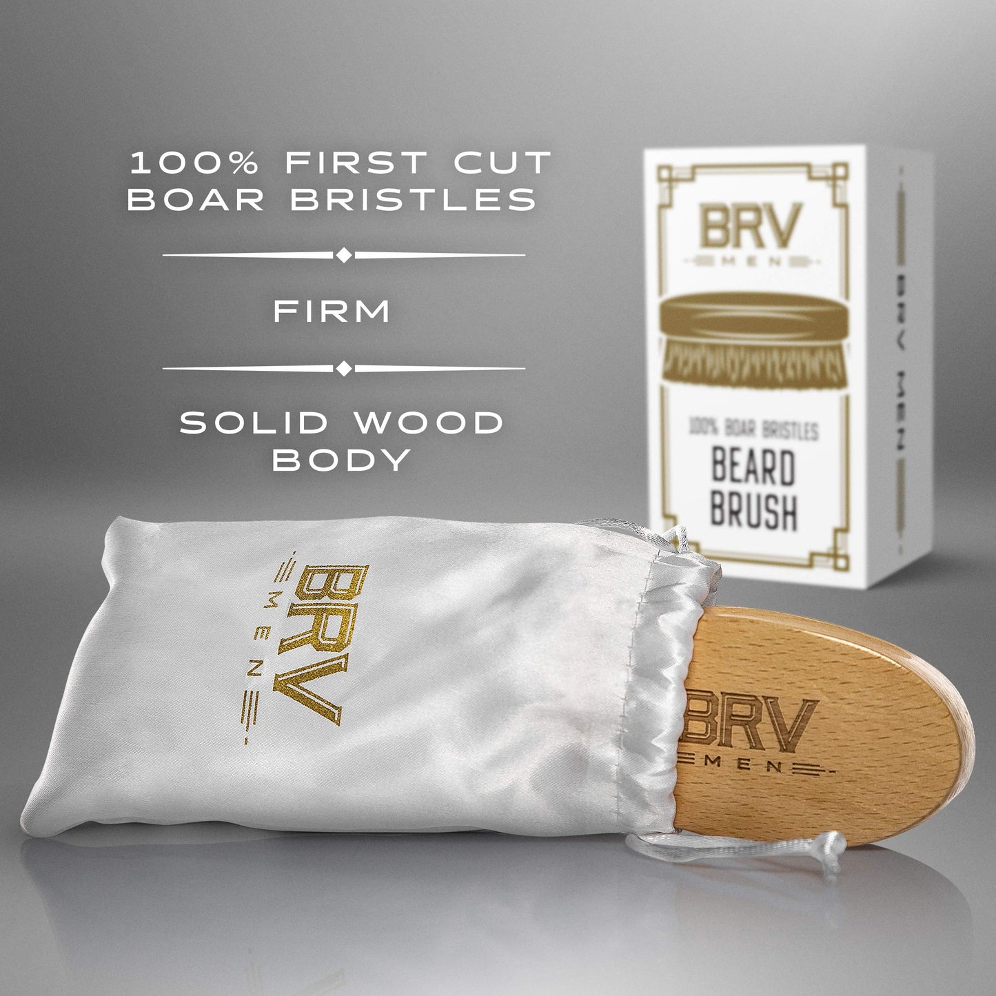 BRV MEN Beard Brush | Firm Boar Bristles | First-Cut Boar Hair Bristles | The Ideal Gift For Men (Beechwood) Beauty & Personal Care BRV MEN