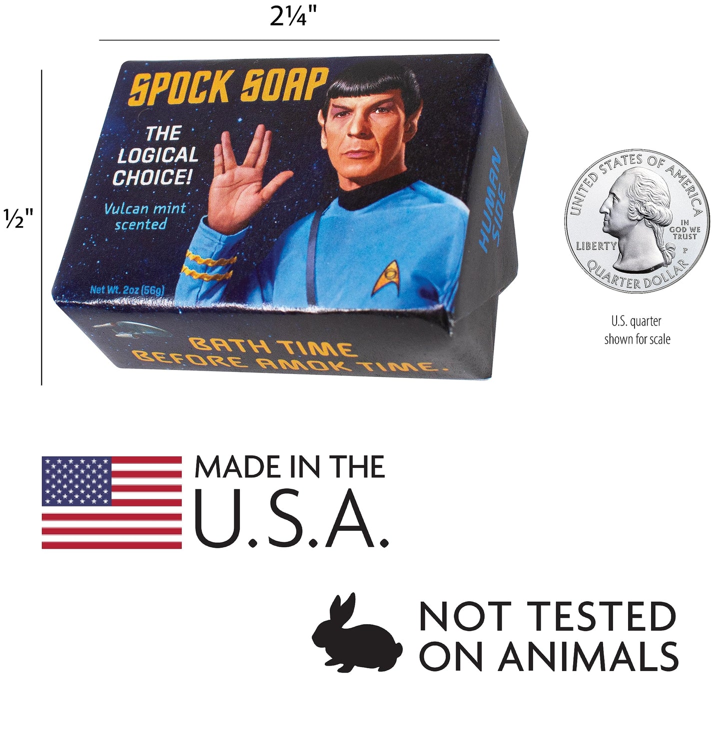 The Unemployed Philosophers Guild Star Trek Spock Soap - Made in the USA, 2oz (56g) Travel or Hotel Sized Guest Bar Soap Beauty & Personal Care The Unemployed Philosophers Guild