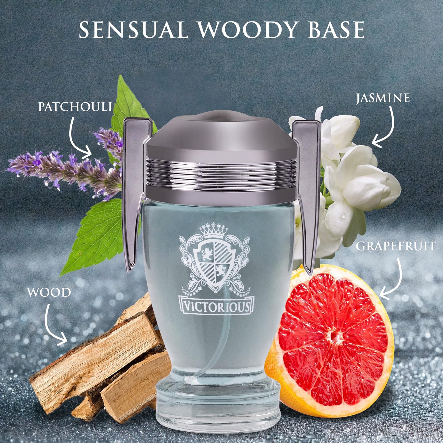 Victorious for Men Eau De Toilette - Woody & Aquatic Fragrance - Aromatic Bay Leaf & Jasmine & Woody Base of Guaiac Wood, Patchouli, Oak & Ambergris Beauty & Personal Care URBAN COLLECTION