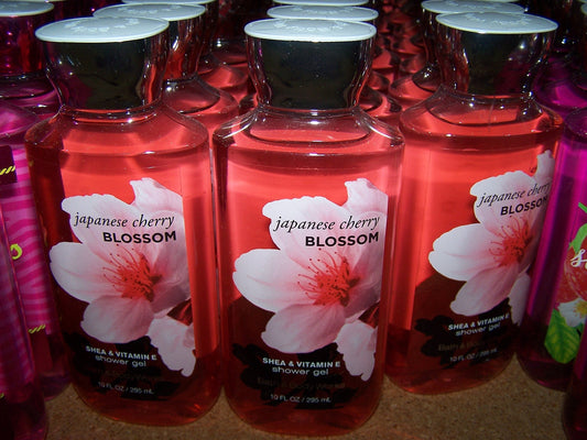 Lot of 3 Bath & Body Works Japanese Cherry Blossom Shower Gel 10 fl oz Each (Japanese Cherry Blossom) Beauty & Personal Care Bath & Body Works