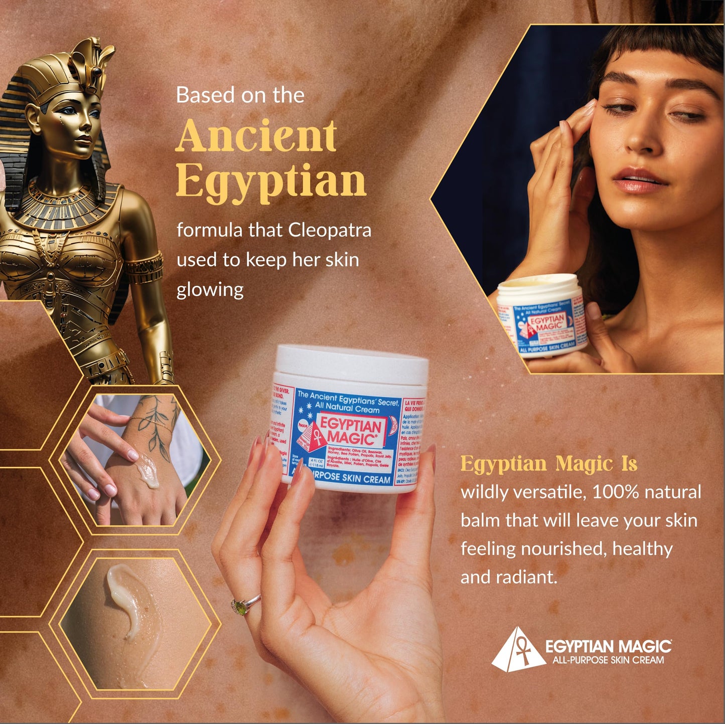 Egyptian Magic - All Purpose Face, Body, and Dry Skin Moisturizing Cream, Skin Protectant for Women & Men, Eczema Care Healing Balm, Scar Treatment Beauty & Personal Care Egyptian Magic