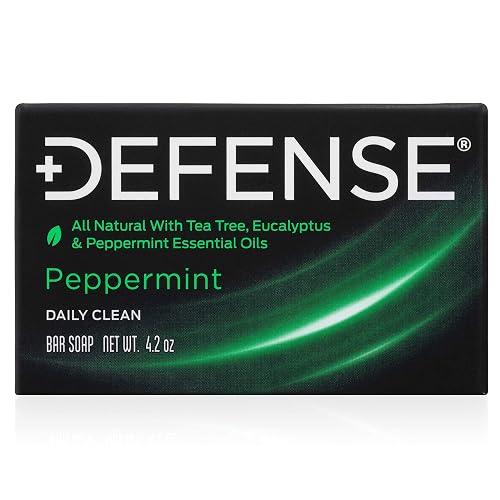 Defense Soap All Natural Peppermint Bar Soap for Men | Made by Wrestlers with Tea Tree Oil & Eucalyptus Oil to Promote Healthy Skin Beauty & Personal Care Defense Soap