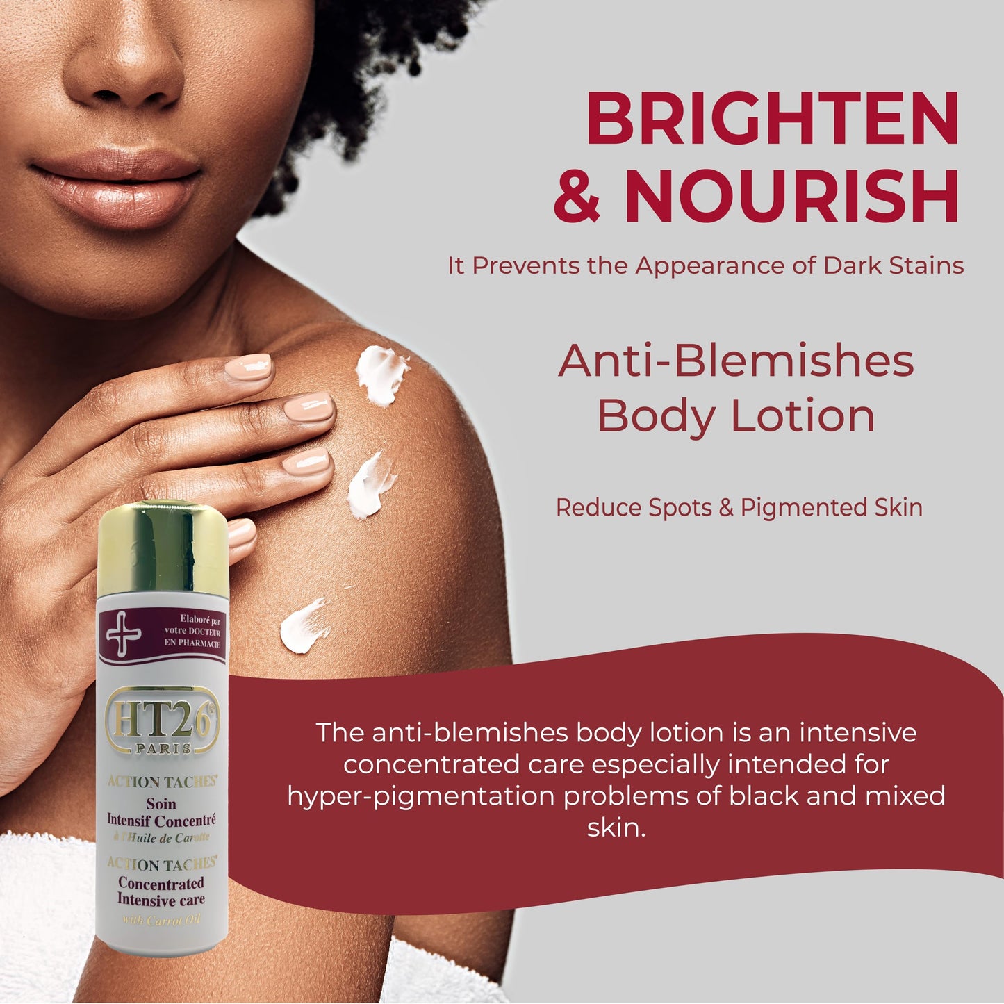 HT26 Body Lotion for Melanin Rich Skin - Carrot Oil for Enhanced Skin Radiance - Intensive Care for a Skin Cream for Body - 16.91 fl oz Beauty & Personal Care HT26 PARIS