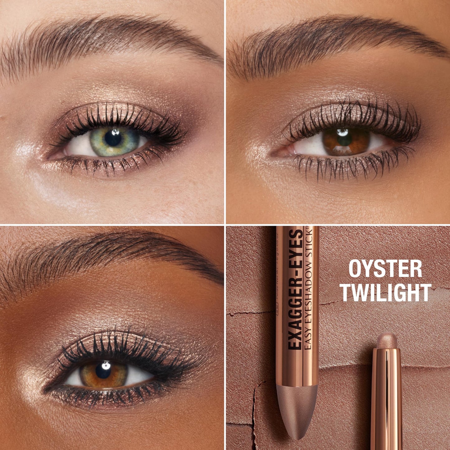 Charlotte Tilbury Exagger-Eyes Easy Eyeshadow Stick, Long-Lasting, Blendable Cream, Waterproof and Crease-proof, Shimmer and Matte Finishes - Oyster Beauty and Personal Care Charlotte Tilbury