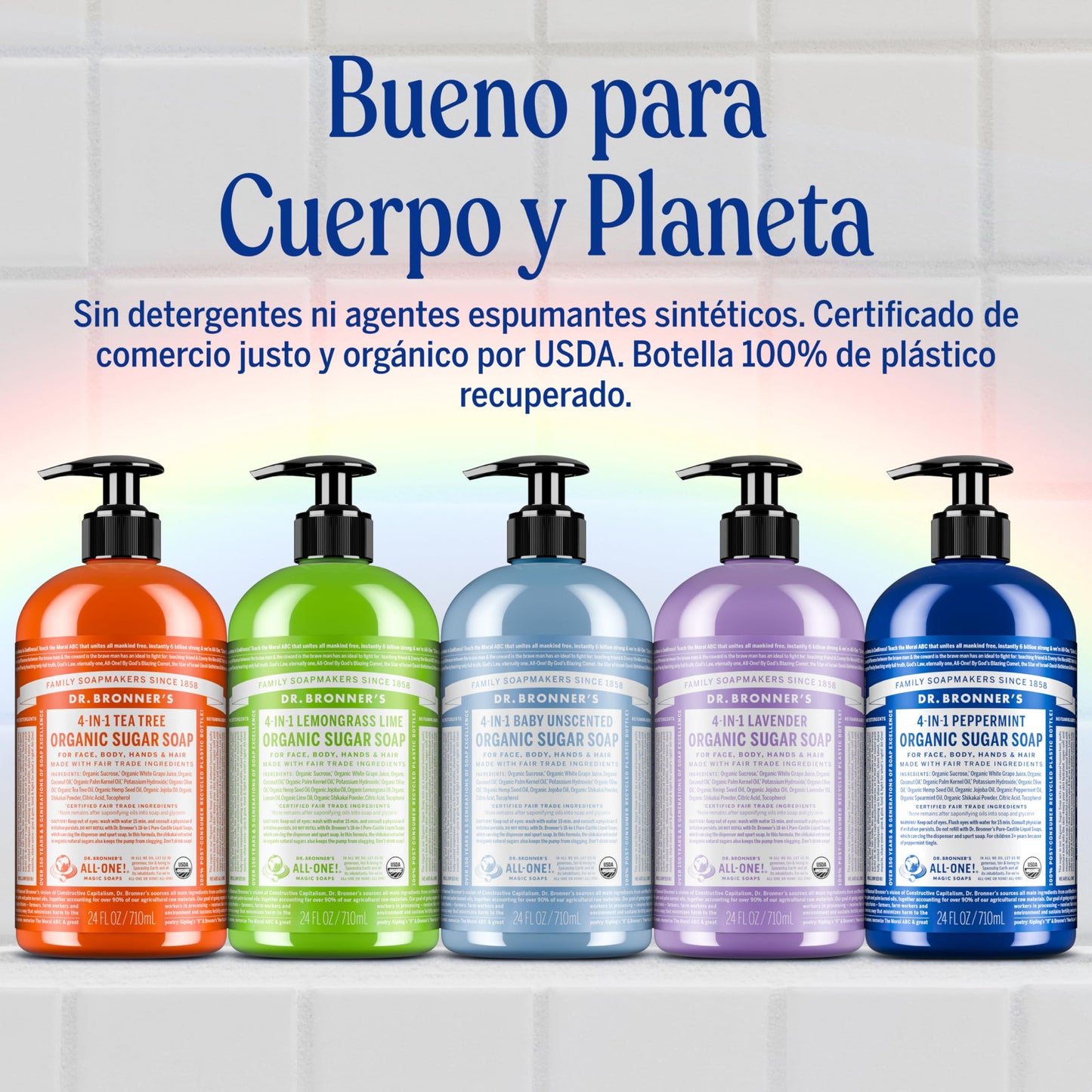 Dr Bronner Pump Soap Sugar Lavender Beauty & Personal Care Dr. Bronner's