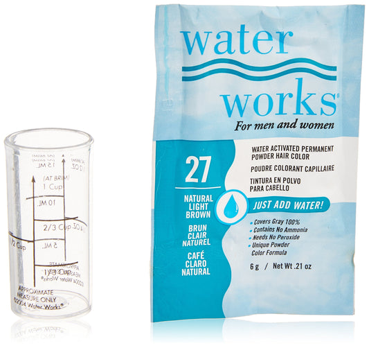 Water Works Water Activated Permanent Powder Hair Color for Men and Women, #27 Natural Light Brown Beauty & Personal Care Water Works