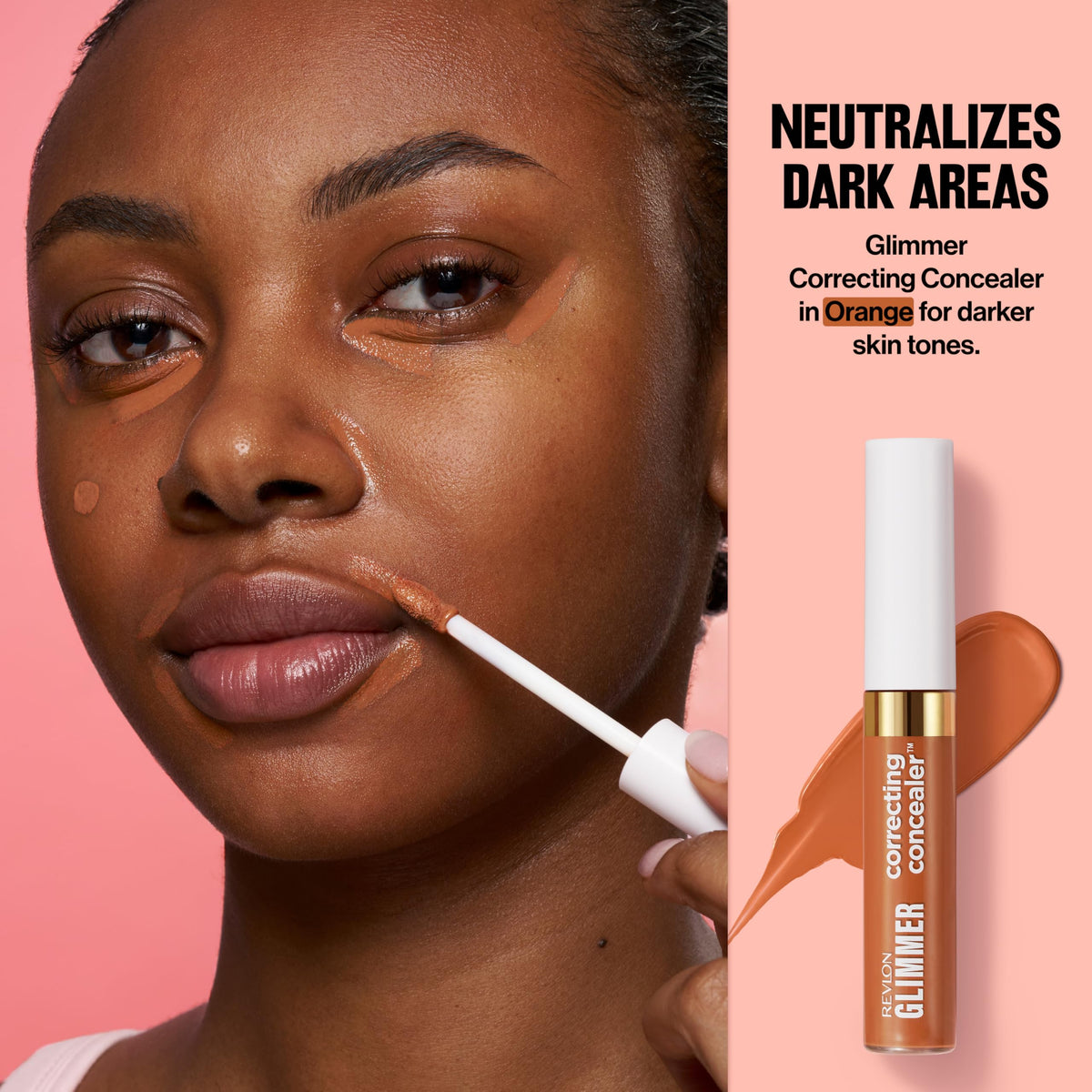 Revlon Glimmer Correcting Concealer, Liquid Under Eye Makeup, Made with Caffeine, Vitamin C, & Stevioside, 102 Orange, 0.3 fl oz Beauty & Personal Care REVLON