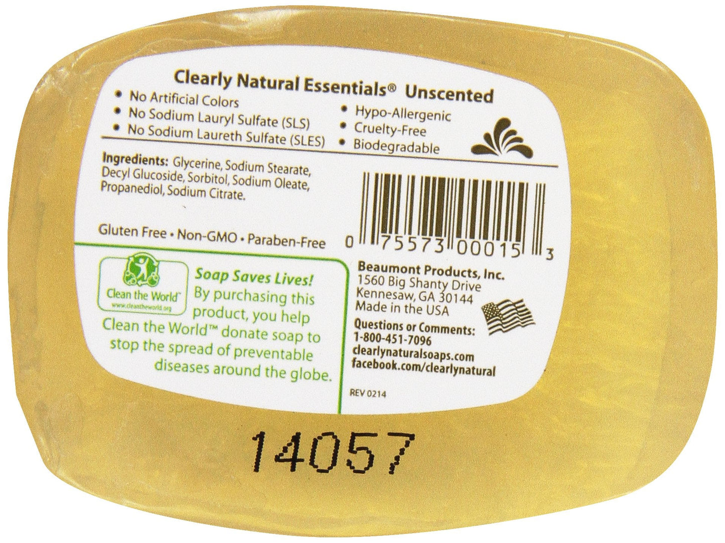 Clearly Natural, Glycerine Soap, Unscented, 4 oz Beauty & Personal Care Clearly Natural