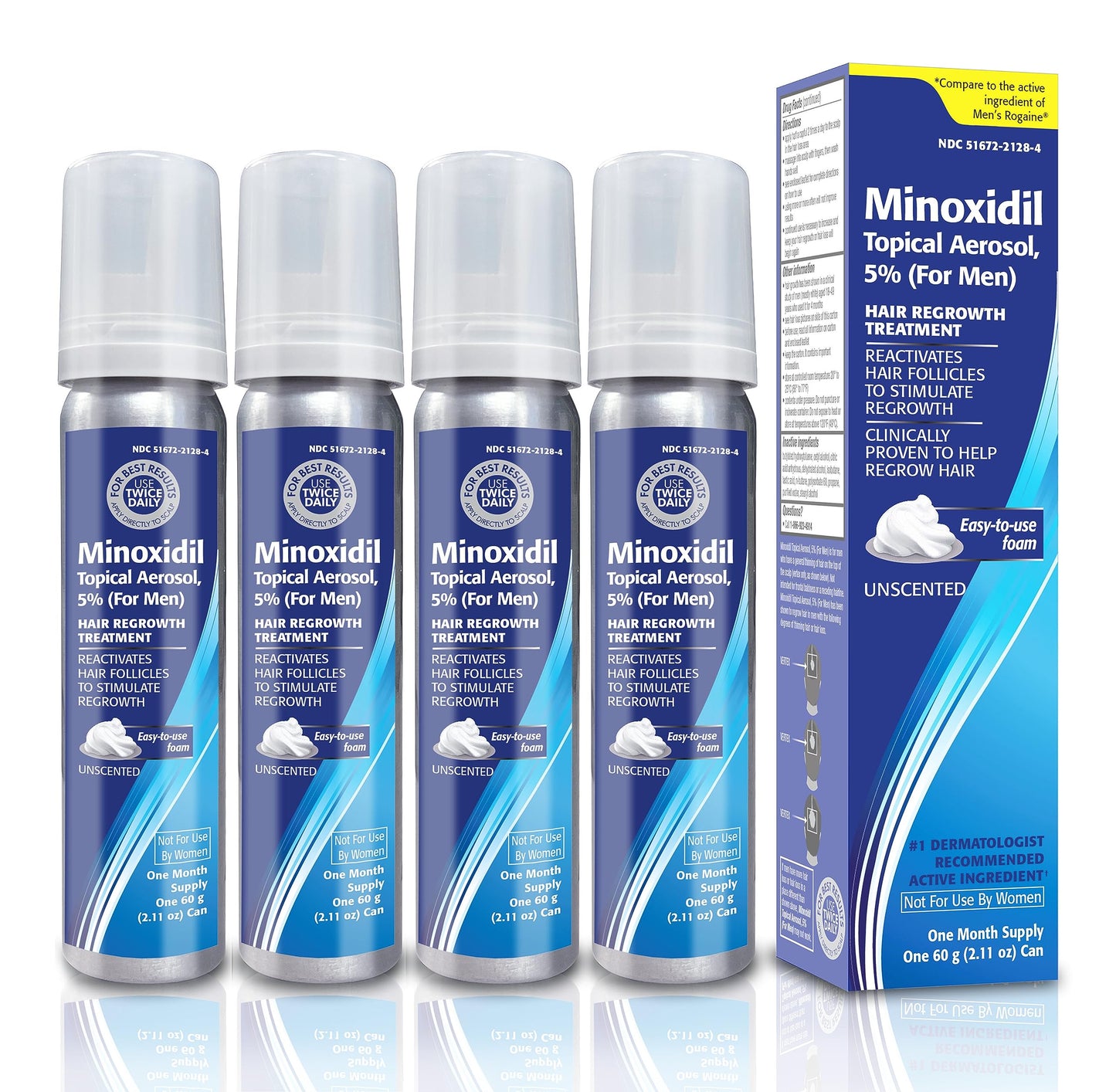 Minoxidil 5% Topical Aerosol Foam, Hair Regrowth 4 Months Treatment for Men, 2.11 oz (4 Pack) Beauty and Personal Care TARO