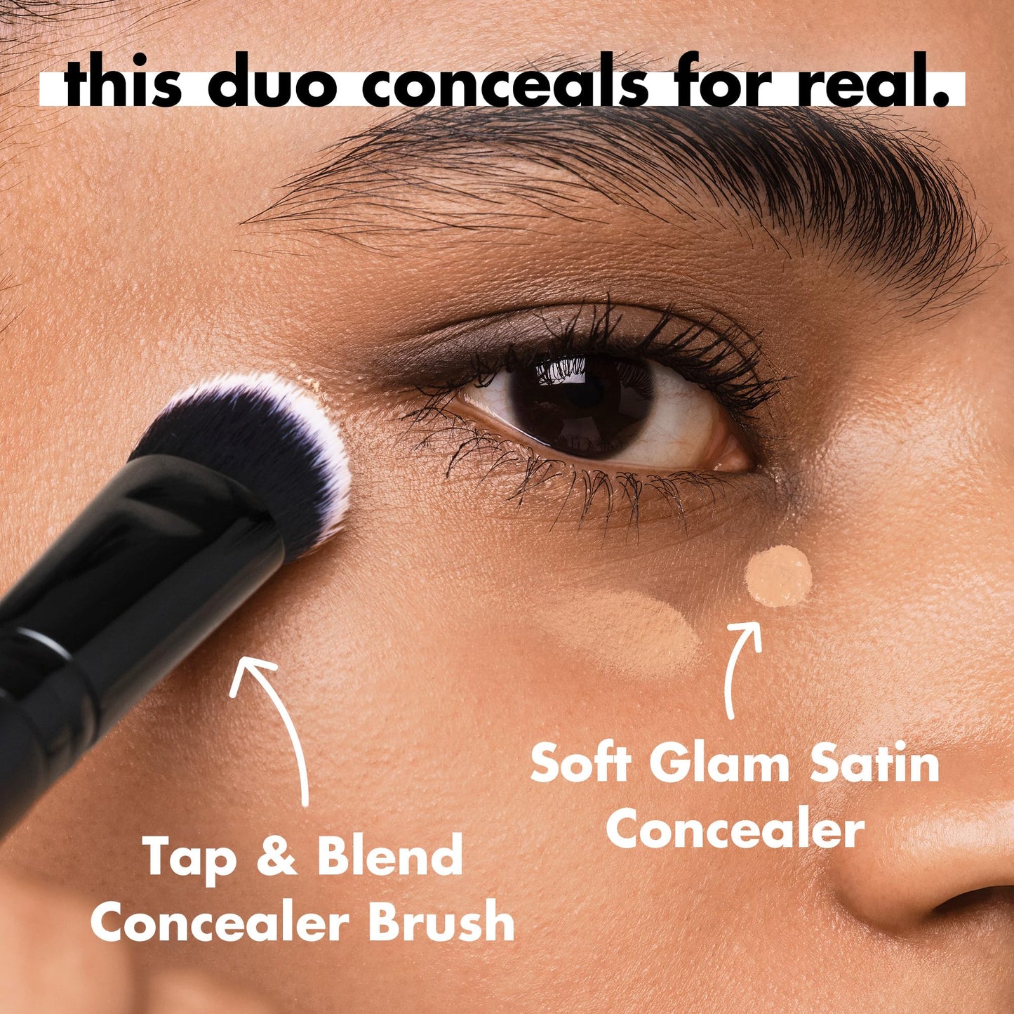 e.l.f. Tap & Blend Concealer Brush, Covers Blemishes & Dark Spots For An Airbrushed Finish With A Precision Tip, Synthetic, Vegan, Beauty & Personal Care e.l.f.