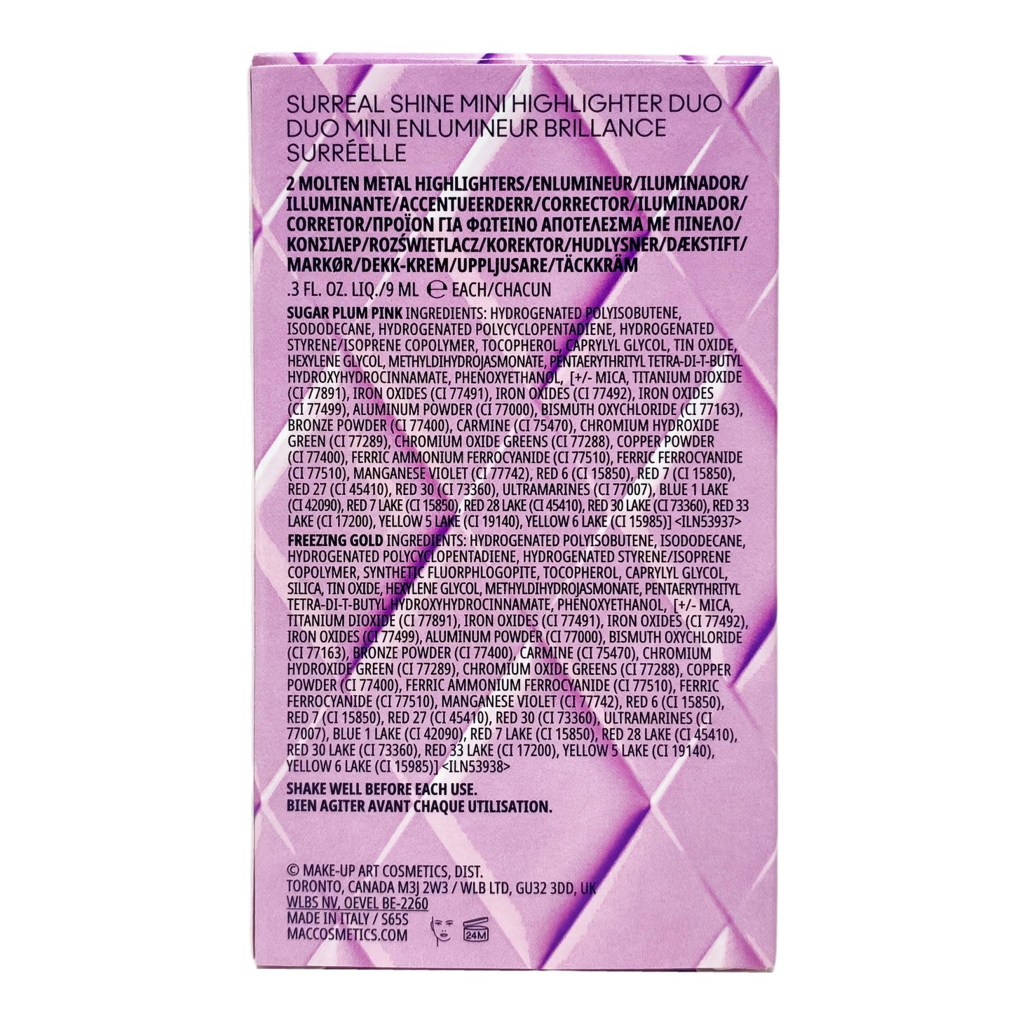 M·A·C Cosmetics Holiday Exclusive Surreal Shine Mini Highlighter Duo - Sugar Plum Pink and Freezing Gold Beauty & Personal Care MAC