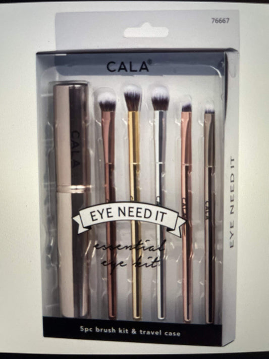 5pc. Brush Kit & Travel Case (Multi color Kit) (MULTICOLOR) Beauty & Personal Care Cala