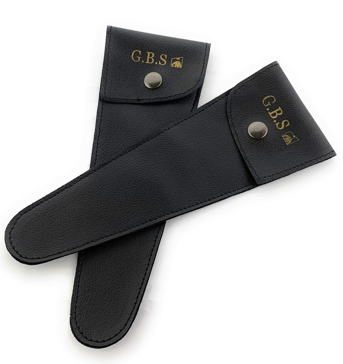 G.B.S Set of 2 Leather Pouch Scissors, Black