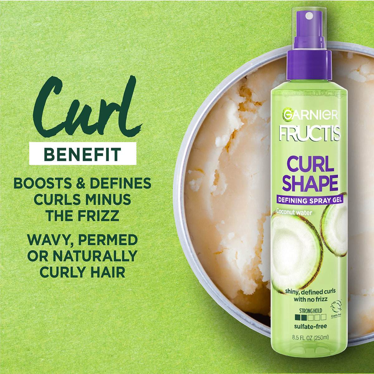 Garnier Fructis Style Curl Shape Defining Spray Gel, Curly Hair, 8.5 Fl Oz Beauty & Personal Care Garnier