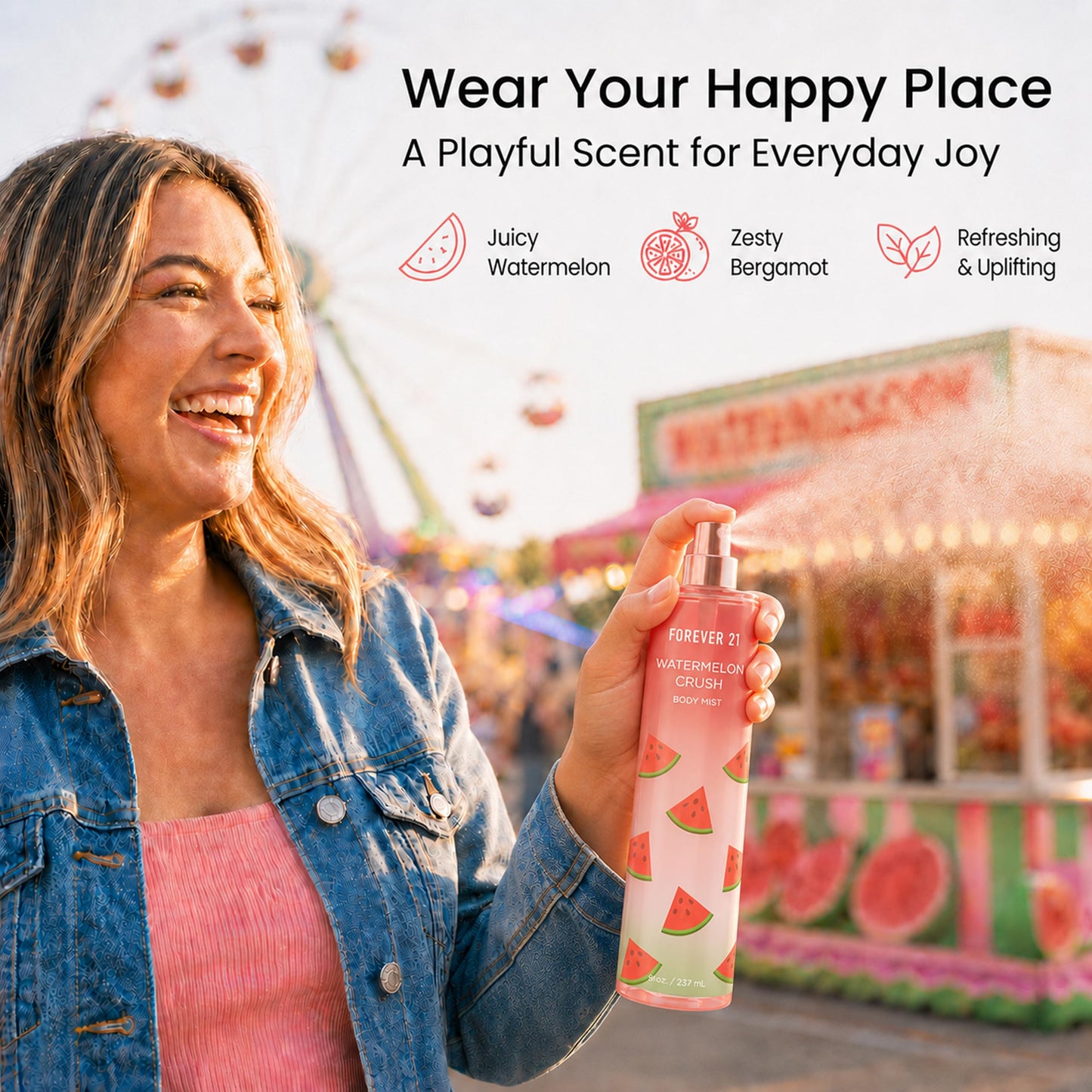 Forever 21 Watermelon Crush Body Spray Mist | Lightweight & Refreshing Everyday Scent | Sweet Body Spray with Fresh Sliced Watermelon Top Notes Beauty & Personal Care Forever 21