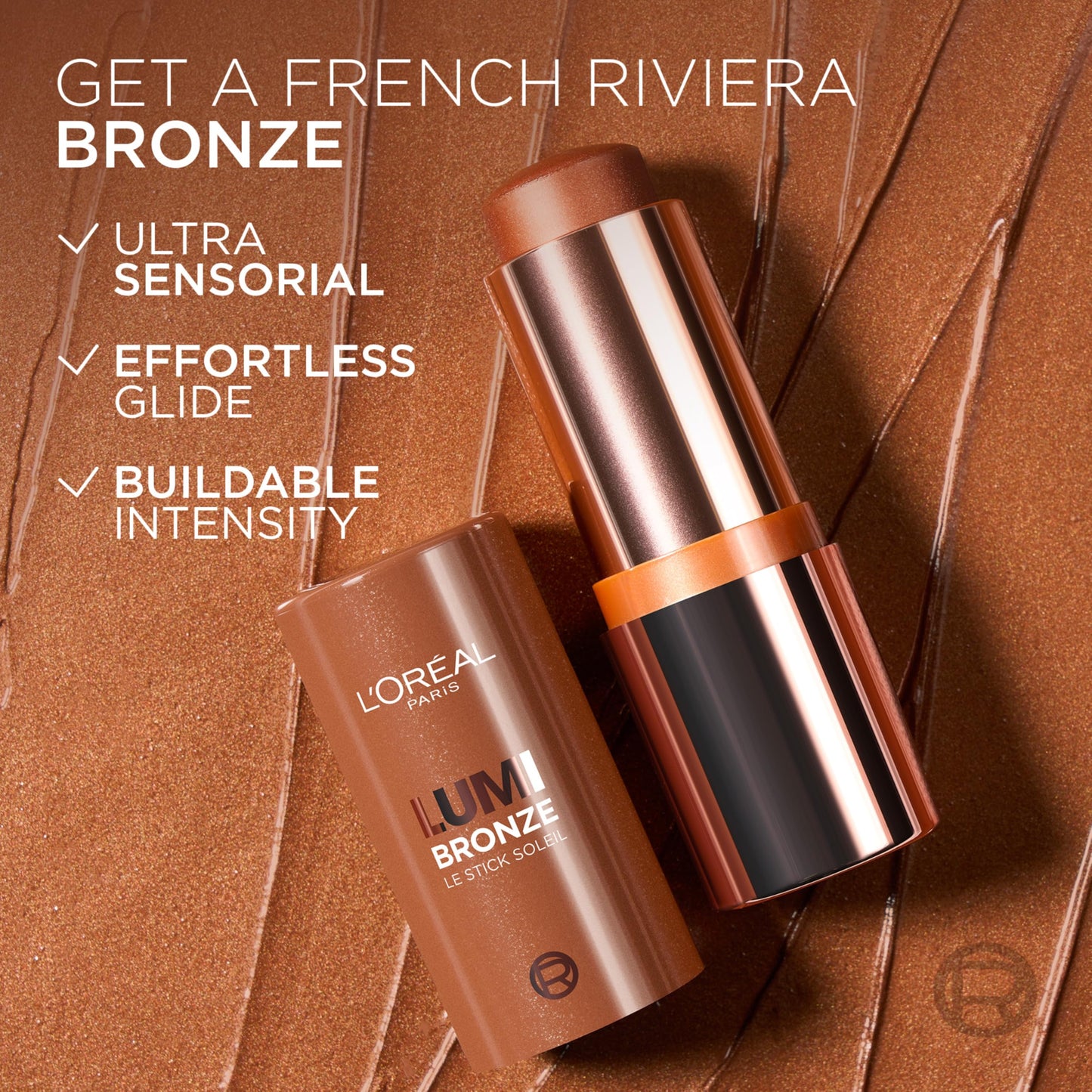 L'Oreal Paris Lumi Bronze Le Stick Soleil Bronzer Stick, Cream-To-Powder Bronzer For A Sunkissed Face Makeup Glow, 130 Sunset Doré Beauty & Personal Care L'Oreal Paris