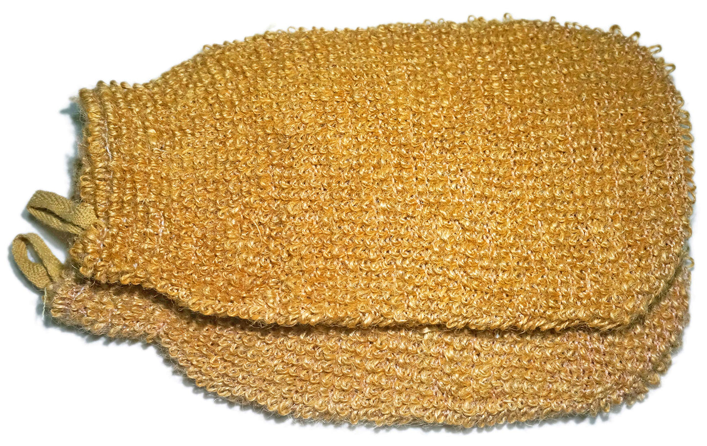 2 Pack (5.1×9.0 inches) Natural Vegetable Fiber Exfoliating Sisal Bath Spa Shower Scrubber Loofah Rub Glove Mitt Mitten - Great for Your Skin Care Beauty & Personal Care JINS-Hung