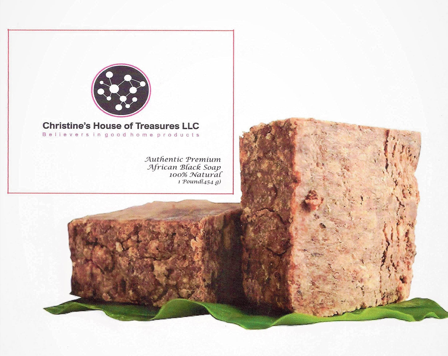Raw African Black Soap; 100% Vegetable Base; Chemical & Cruelty Free; Organic African Black Soap is Natures Beauty Secret; Fights Multiple Skin Beauty & Personal Care Christine's House of Treasures LLC