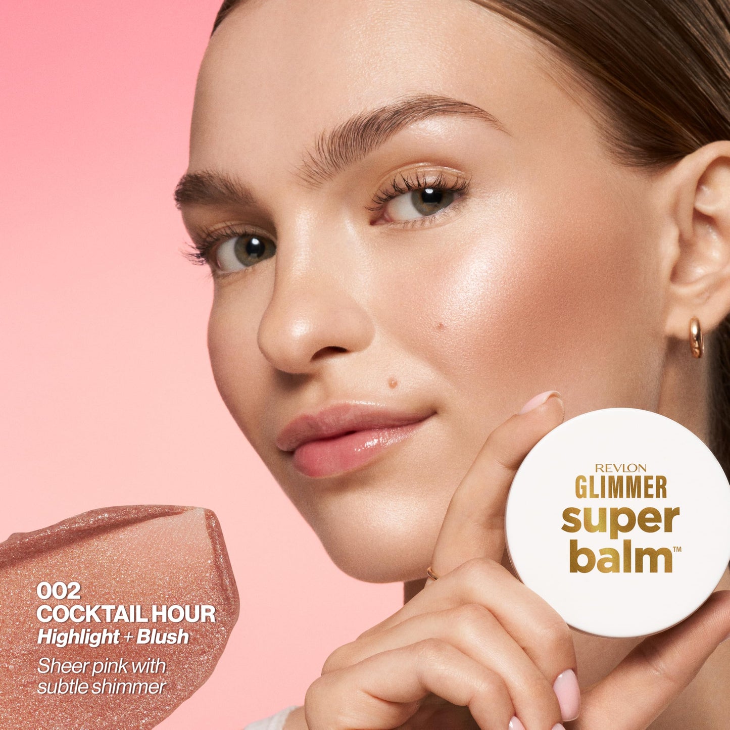 Revlon Glimmer Super Balm, Multi-Use Glow Face Makeup, Cream Bronzer, Highlighter, & Blush, 002 Cocktail Hour, 0.06 oz Beauty & Personal Care REVLON