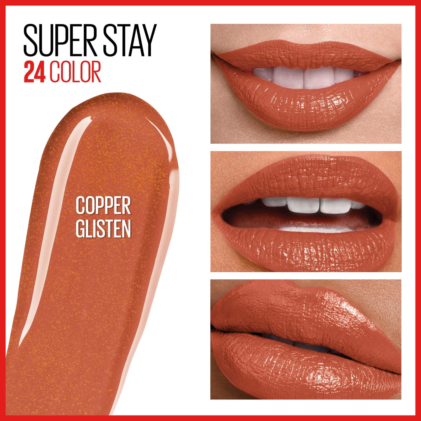 MAYBELLINE Super Stay 24 2-step Long Lasting Liquid Lipstick and Lip Balm, 910 Copper Glisten, 1 count Beauty & Personal Care MAYBELLINE