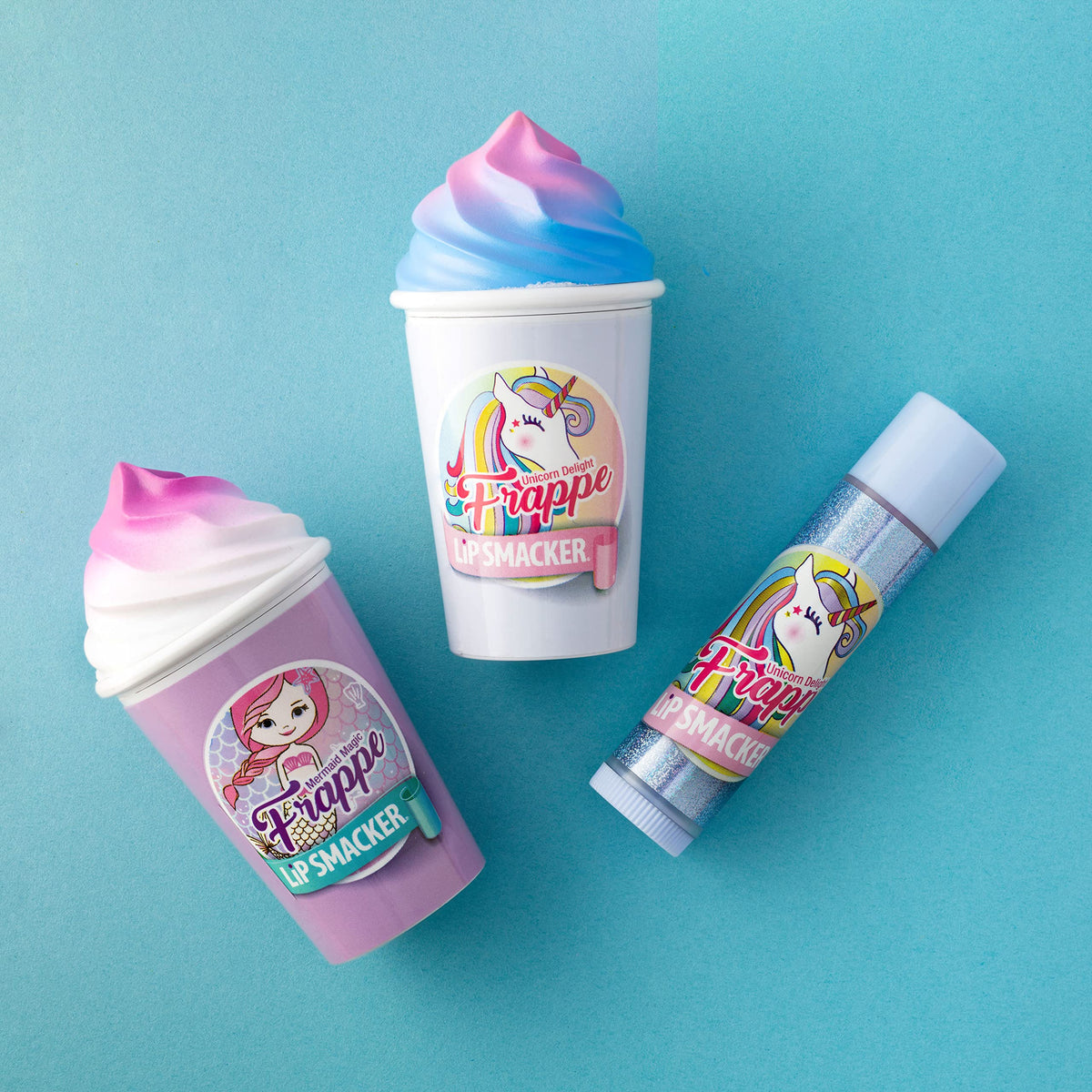 Lip Smacker Magical Frappe Collection 3 Pack Beverage Lip Balm - Moisturizing, Soothing Unicorn & Mermaid Delight/Magic Beauty & Personal Care Lip Smacker